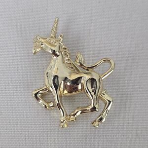 Vintage Gerry's Gold Tone Unicorn Brooch